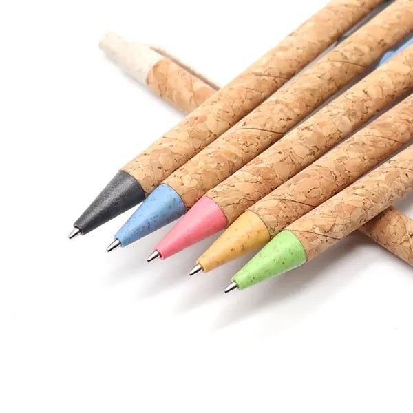 Cork Pen New Environmentally Friendly Pen Push Ball Pen