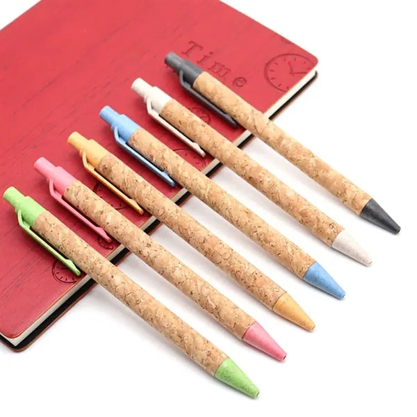 Cork Pen New Environmentally Friendly Pen Push Ball Pen
