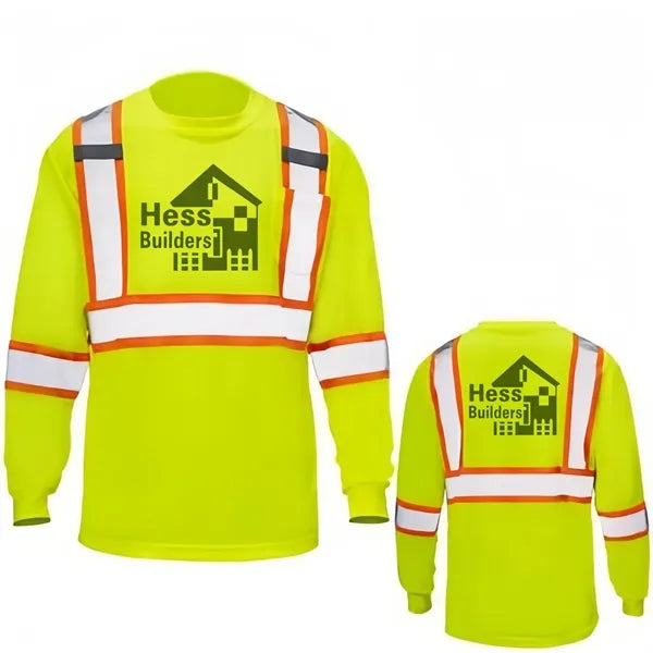 Reflective Safety Long Sleeve Vest with Front Pockets