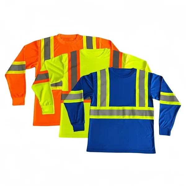 Reflective Safety Long Sleeve Vest with Front Pockets