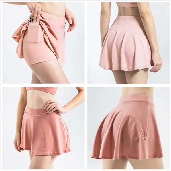 Tennis Activewear Sports Skirt With Built-in Shorts