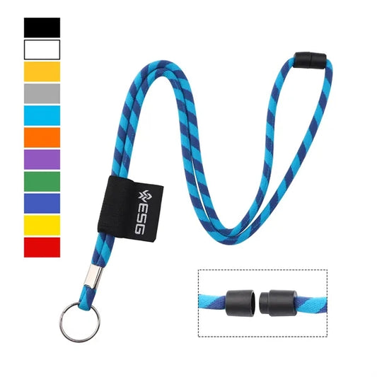 Nylon Breakaway Rope Lanyard W/ Split Ring and Metal Crimp
