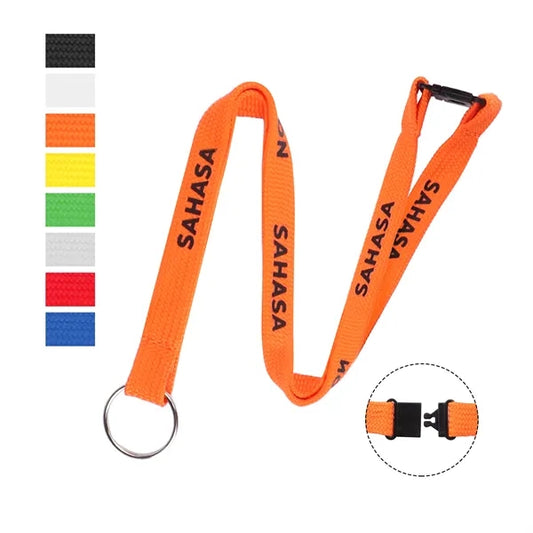 0.4" Silkscreen Polyester Lanyard w/ Breakaway & Split Ring