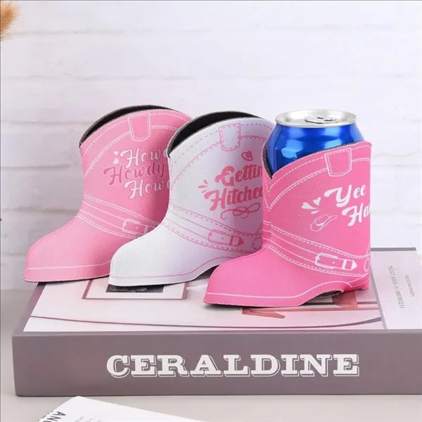 Neoprene denim boot beverage thermos holder & can cooler