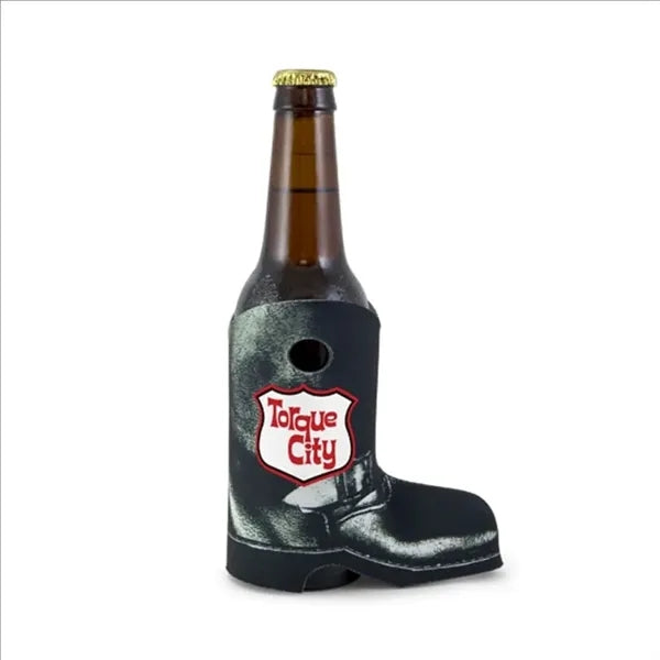 Neoprene denim boot beverage thermos holder & can cooler