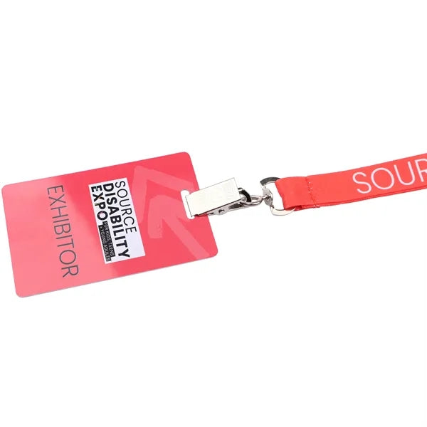 3/4" Polyester Breakaway Lanyard ID Holder Combo w/ PVC Card