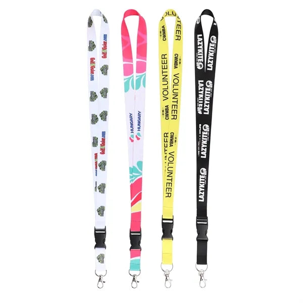 3/4" Polyester Detach Lanyards Badge Holder W/ Swivel Hook