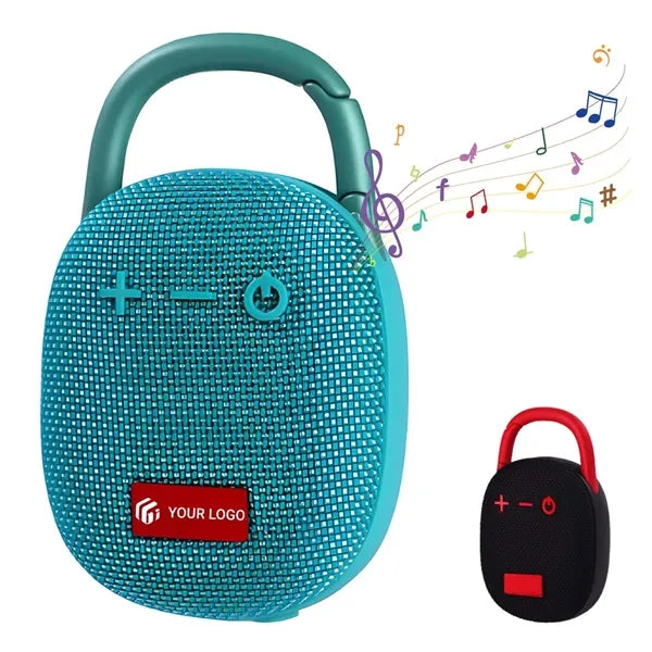 Outdoor portable waterproof bluetooth speaker with carabiner