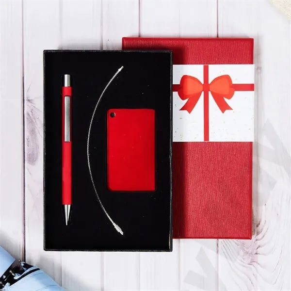 Gift Set with Luggage Tag and Metal Pen