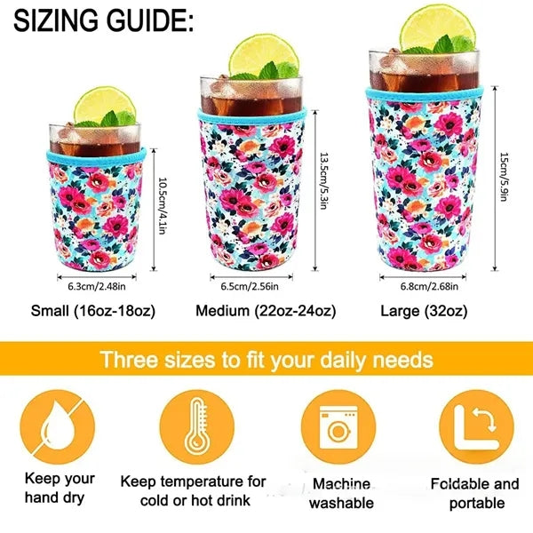 Iced Coffee Cold Soda Insulated Neoprene Cup Sleeve