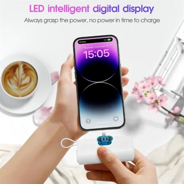 Mini Power Bank with Built-in Cable Flashlight