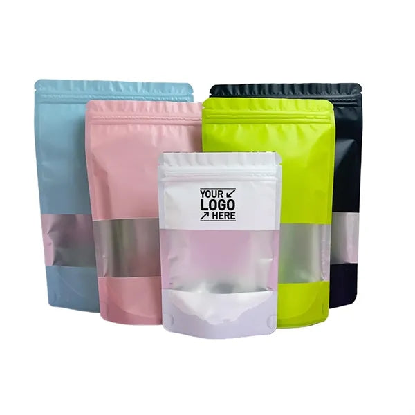Colorful Foil Stand Up Zipper Pouch With Window