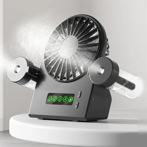 Dual Mist Head Fan With Visible Water Tank