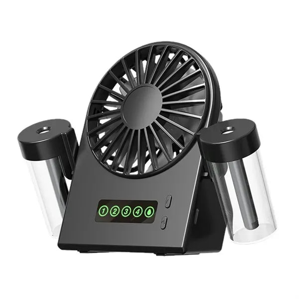 Dual Mist Head Fan With Visible Water Tank
