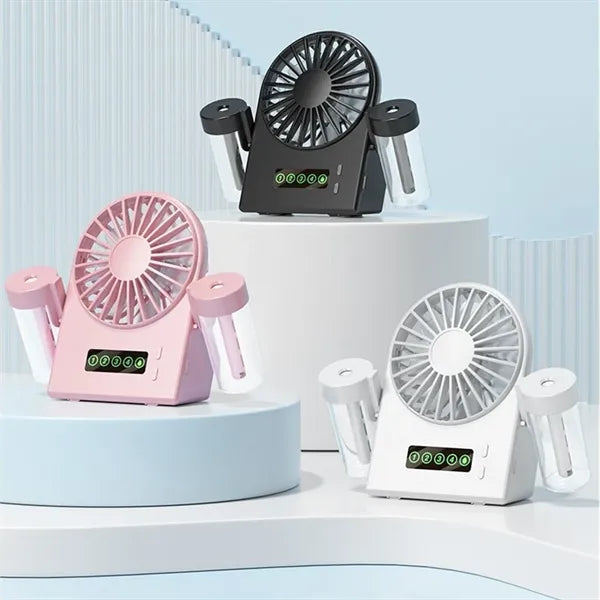 Dual Mist Head Fan With Visible Water Tank