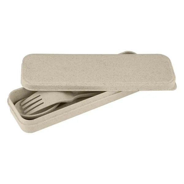 Wheat Straw Cutlery Set With Case