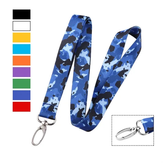 3/4" Customized Polyester Lanyard Strap W/ Oval Metal Hook