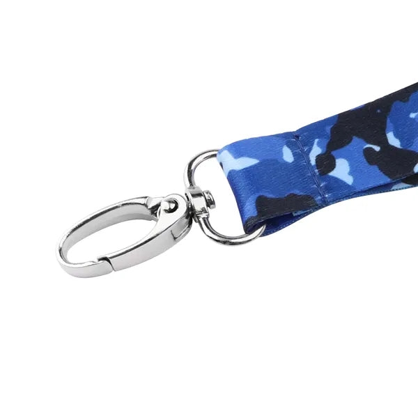 3/4" Customized Polyester Lanyard Strap W/ Oval Metal Hook