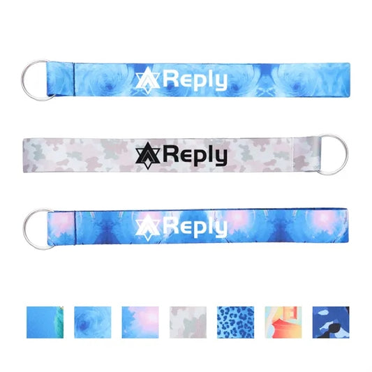 3/4" Custom Sublimated Polyester Wrist Lanyard Keychains