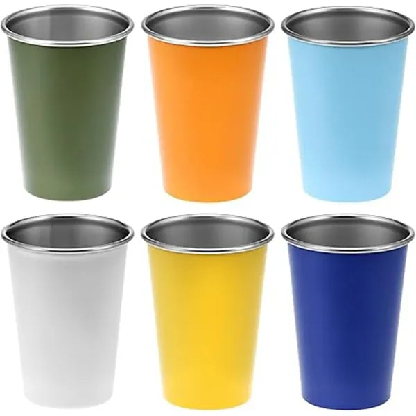 12oz Stackable Stainless Steel Drinking Cups, Unbreakable