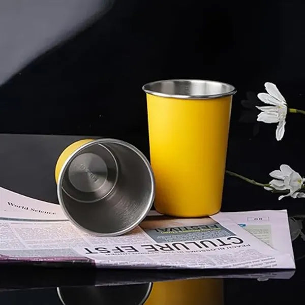 12oz Stackable Stainless Steel Drinking Cups, Unbreakable