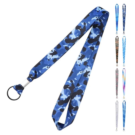 3/4" Full Color Polyester Lanyard Strap W/ Black Key ring