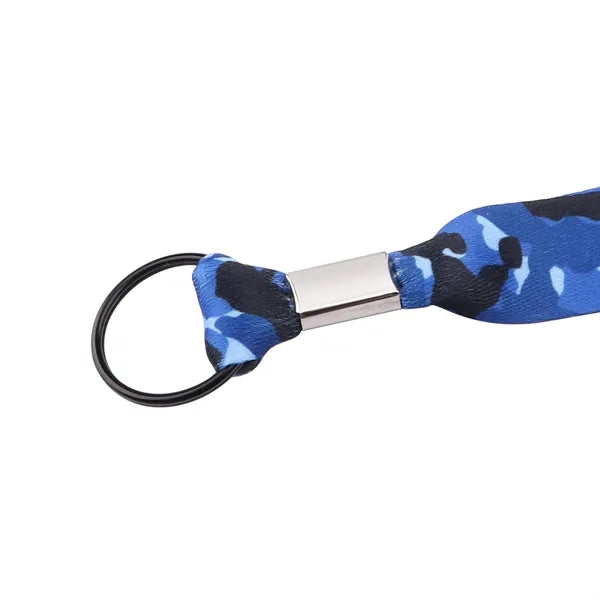 3/4" Full Color Polyester Lanyard Strap W/ Black Key ring
