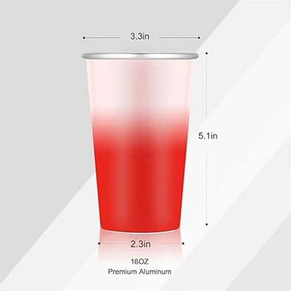 16oz Disposable Color Changing Aluminum Pint Cups