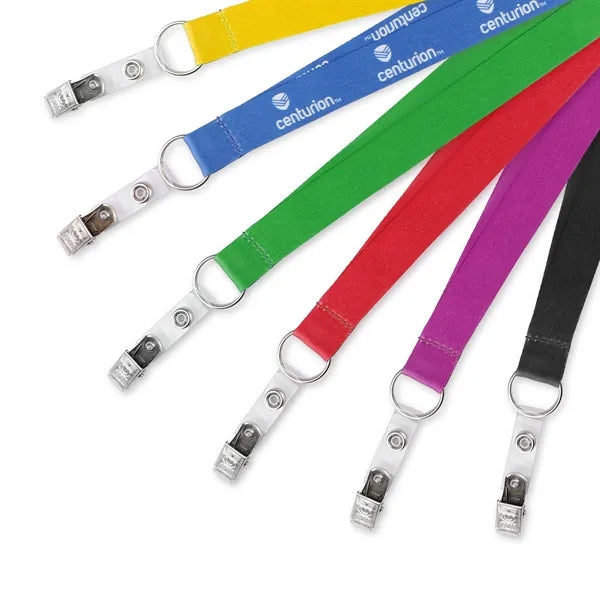 3/4" Polyester Breakaway Lanyard W/ Bulldog Clip & Ring
