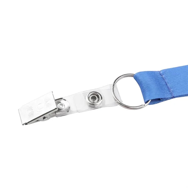 3/4" Polyester Breakaway Lanyard W/ Bulldog Clip & Ring