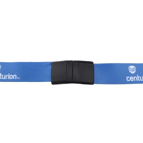 3/4" Polyester Breakaway Lanyard W/ Bulldog Clip & Ring