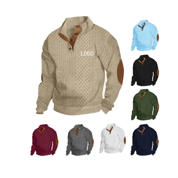 Men's Quarter Zip Pullover Quilted Sweatshirt