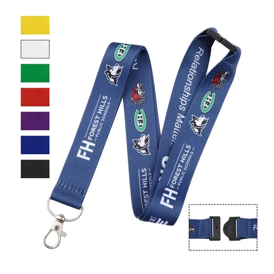 1" Polyester Breakaway Lanyard for ID Badges W/ Lobster Claw