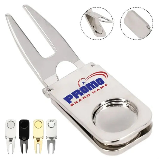 Golf Divot Tool with Ball Marker and Cigar Holder