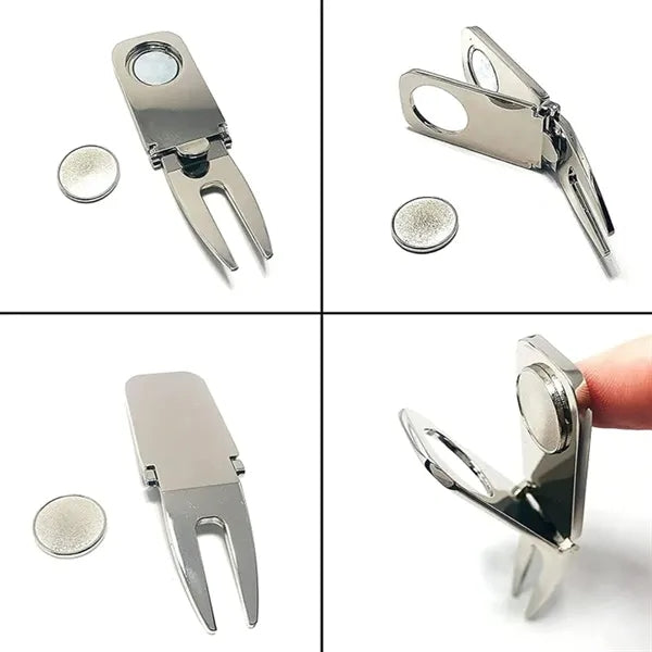 Golf Divot Tool with Ball Marker and Cigar Holder