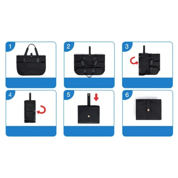 Foldable Tote Bag with Front Pocket and Carry Handles