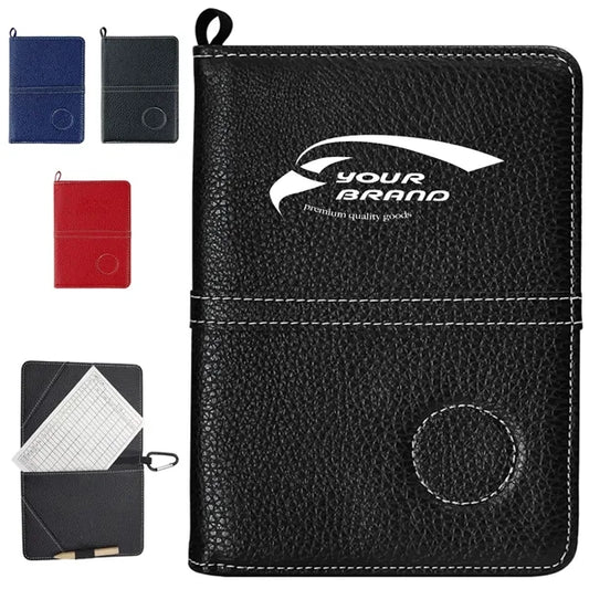 Golf Scorecard Holder with Elastic Band and Card Slots