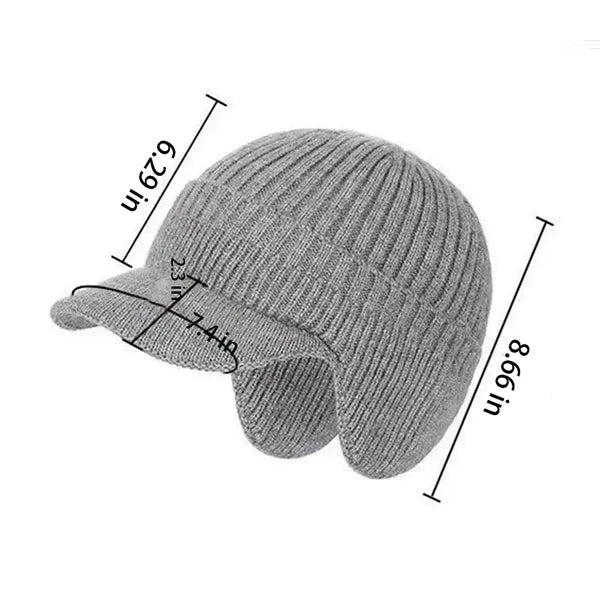Knitted Beanie With Ear Protection Cap