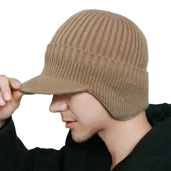 Knitted Beanie With Ear Protection Cap