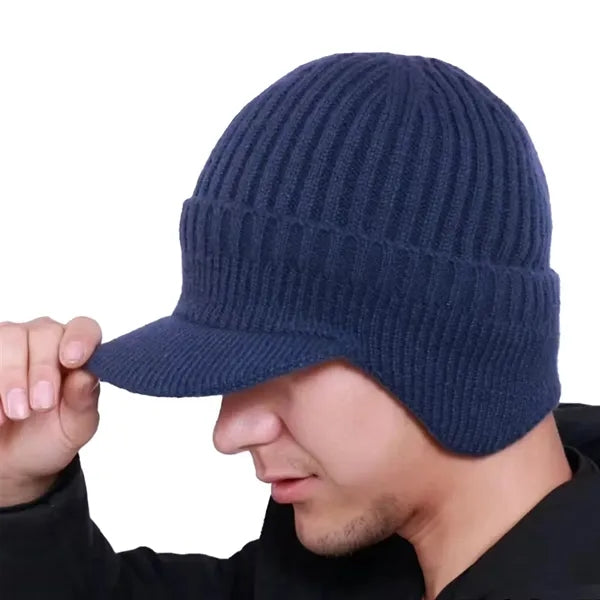 Knitted Beanie With Ear Protection Cap