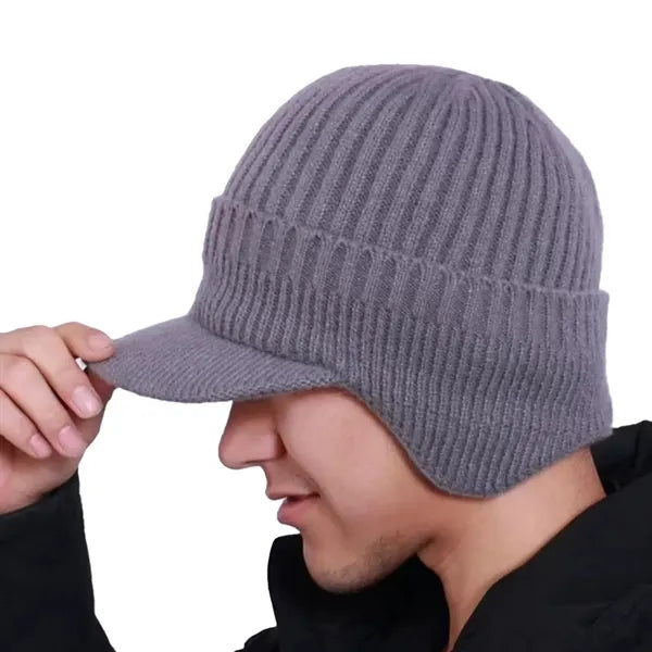 Knitted Beanie With Ear Protection Cap