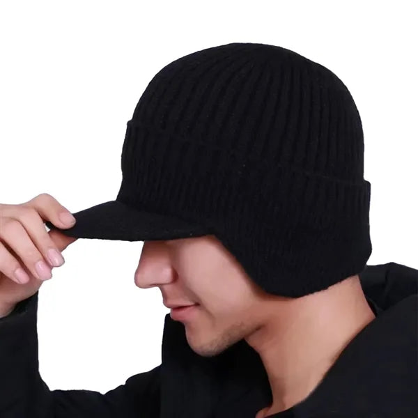 Knitted Beanie With Ear Protection Cap
