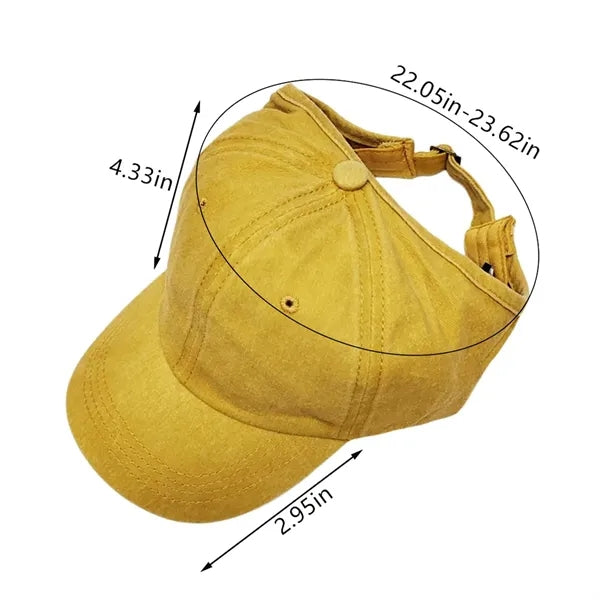 Adjustable sun women ponytail hat backless baseball cap