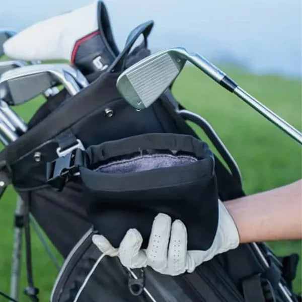 Neoprene Golf Ball Towel Pouch with Hanging Clip