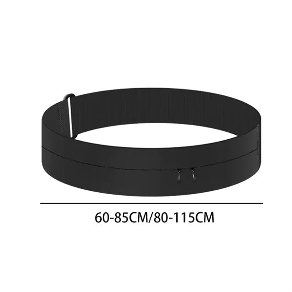 Elastic Running Belt Waist Pack with Hidden Zipper Pockets