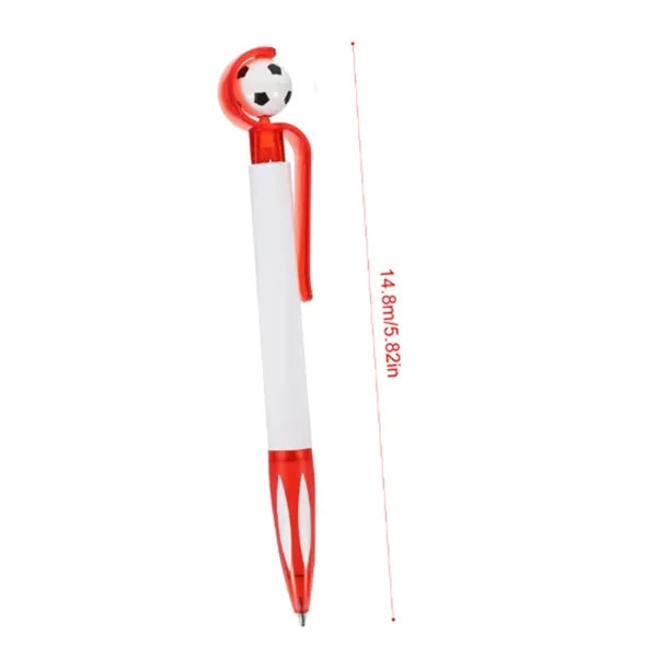 Soccer Ball Top Ballpoint Pen with Color Clip and Grip