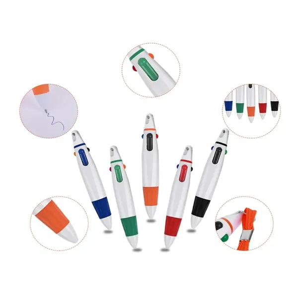 4 Color Ballpoint Pen with Lanyard for Events and Office
