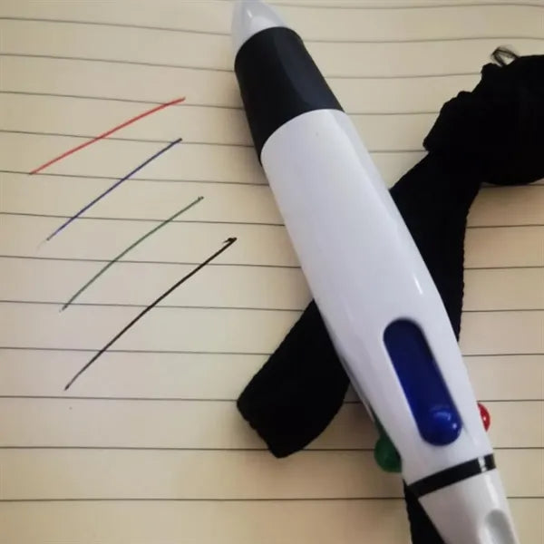4 Color Ballpoint Pen with Lanyard for Events and Office