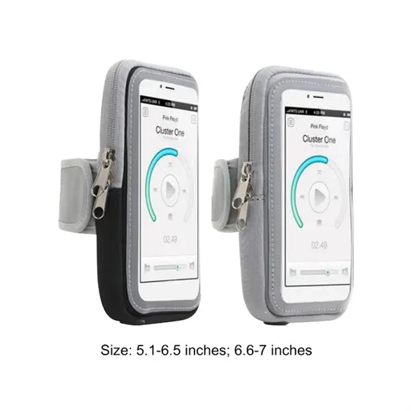 Touchscreen Sports Armband Phone Pouch with Dual Zipper