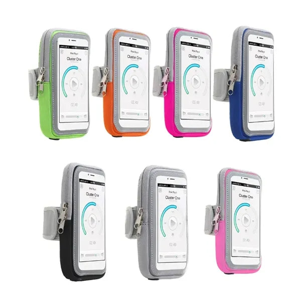 Touchscreen Sports Armband Phone Pouch with Dual Zipper